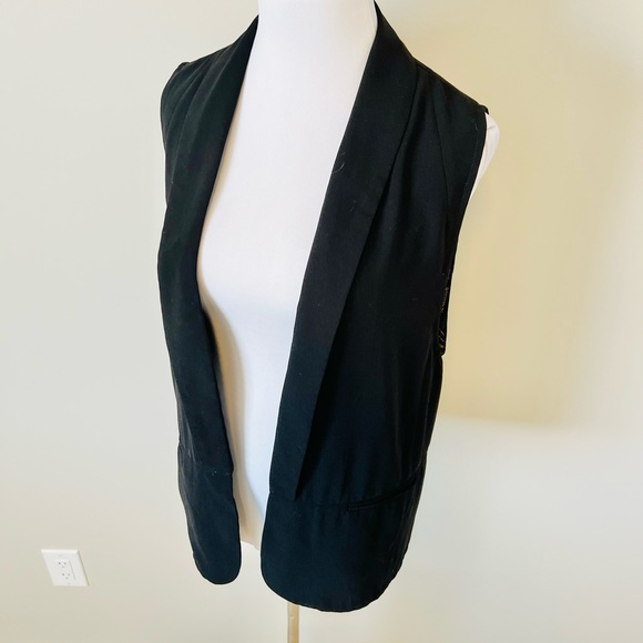 GENTLE FAWN Black Oversized Sleeveless Blazer Vest Size XS - Picture 2 of 6